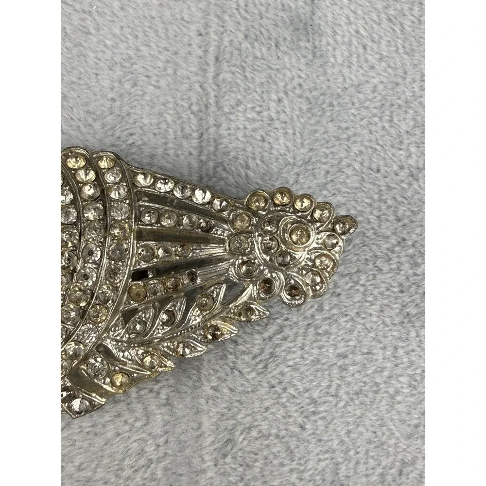Vintage Rhinestone Buckle Lot Silver Tone‎ Signed READ